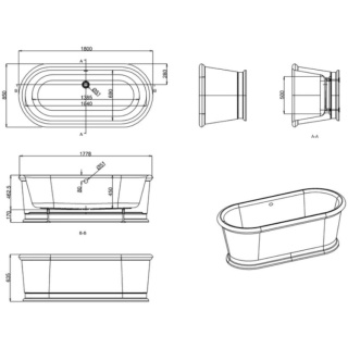 Burlington London Round Double Ended Bath